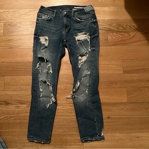 Zara Relaxed Fit Ripped Jeans